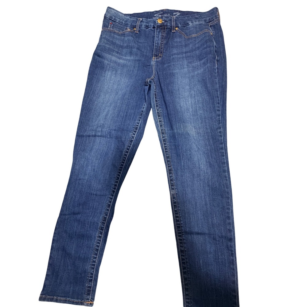 Seven7 Skinny Jeans Women 16 Blue Stretch Denim Casual Minimalist